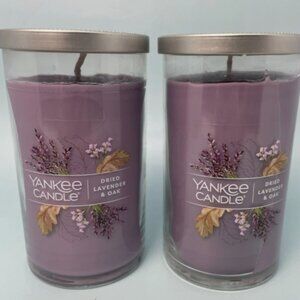 Lot of 2 Yankee Candle Dried Lavender Oak 14.25oz Scented Jar With Lid